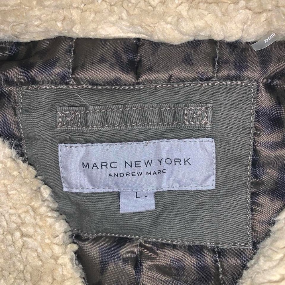 Marc New York asymmetrical zip high collar cotton coat size large fleece collar - Picture 8 of 10